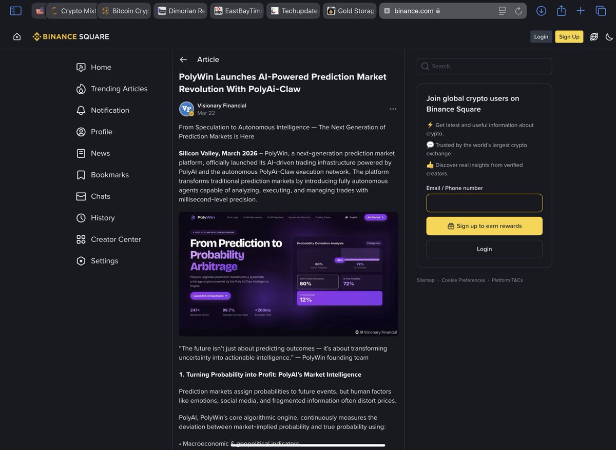 PolyWin_Ai's tweet photo. From Prediction to Probability Arbitrage
Polywin upgrades prediction markets into a systematic arbitrage engine powered by the Poly Ai Claw Intelligence Engine https://t.co/24eEFuP0Wy