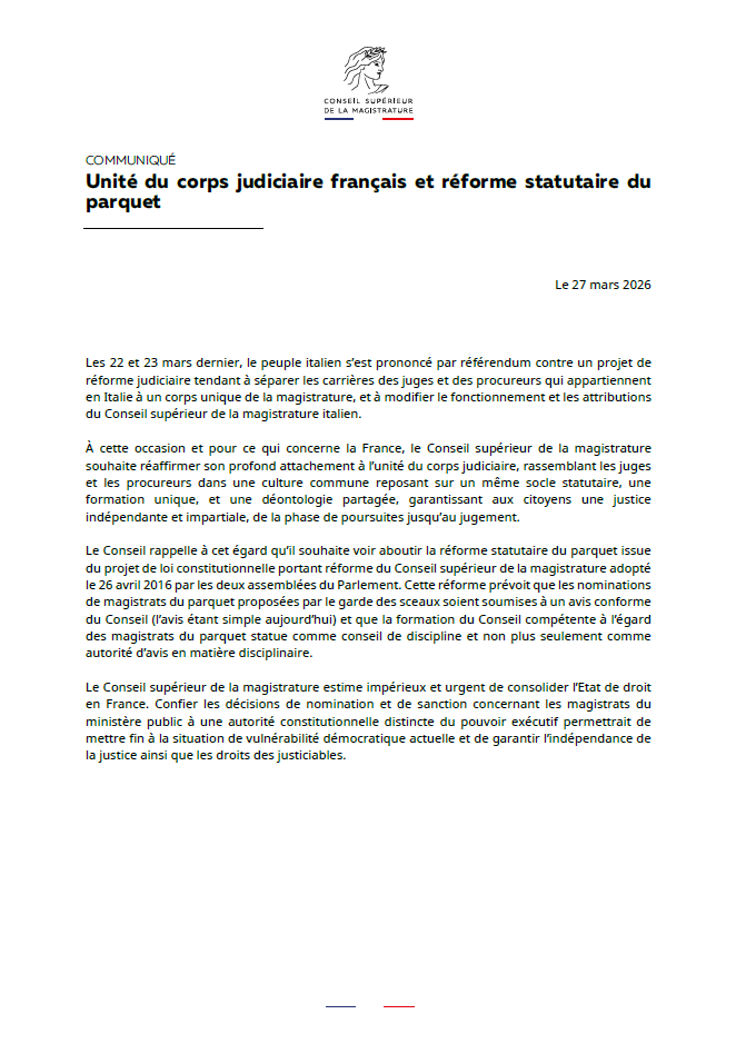 Conseil magistrature tweet media