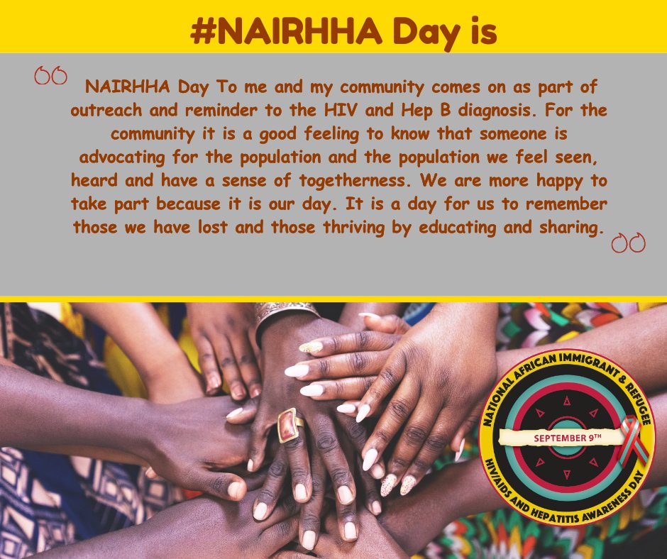 NAIRHHA Day is advocacy, remembrance, education, and togetherness wrapped into one. We honor those we have lost, celebrate those still thriving, and remind our communities that they are seen, heard, and worth showing up for.

#NAIRHHADay #EndHIV #HepatitisAwareness