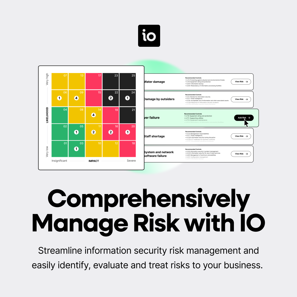 isms_online's tweet photo. Feature Spotlight - Comprehensively Manage Risk with IO

Streamline your #InformationSecurity #RiskManagement and easily identify, evaluate and treat risks to your business. Take a self-guided platform tour: https://t.co/ML4Rj6QfWL #Compliance https://t.co/0RrCrMo03P