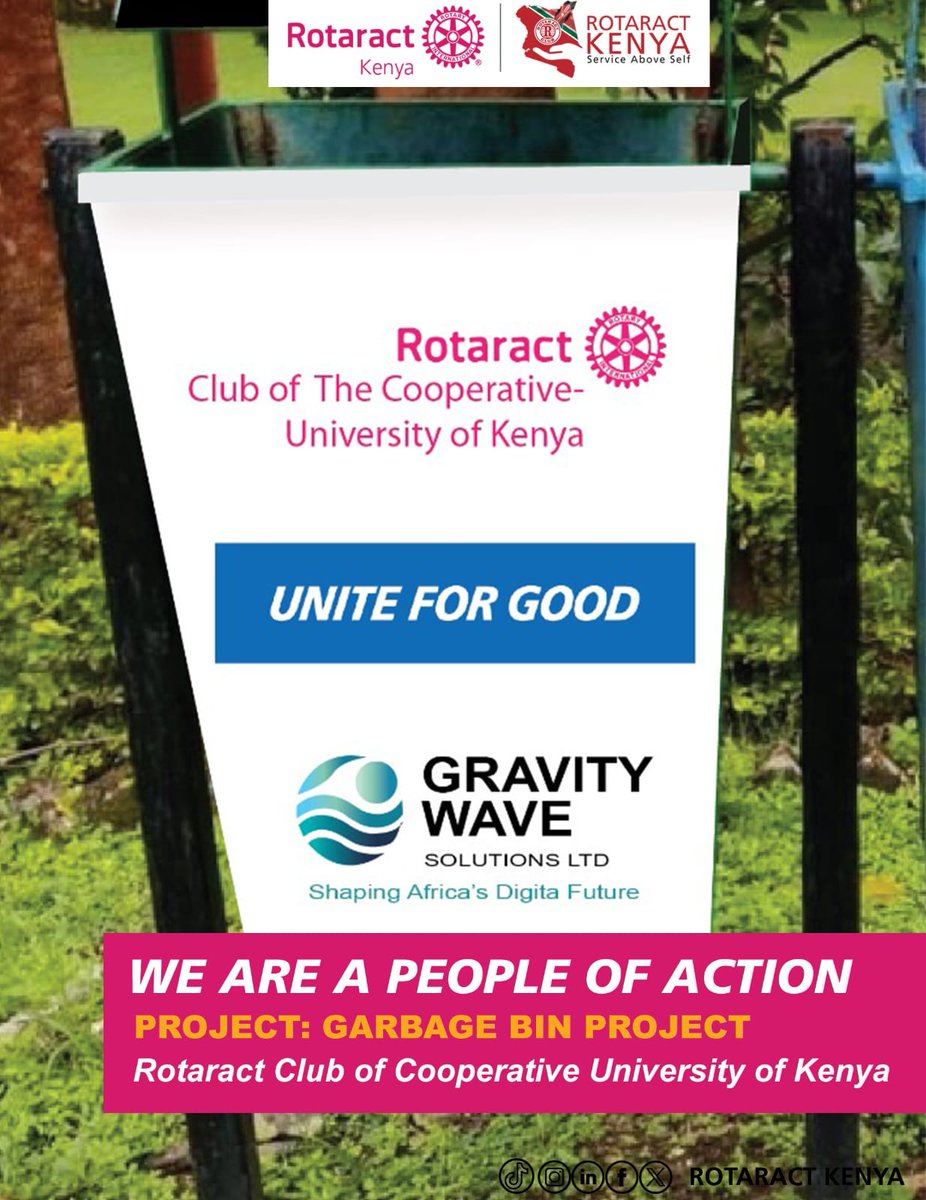 rotaract254's tweet photo. Clean spaces, bright futures! The Rotaract Club of The Cooperative University is on a mission to reduce litter, beautify surroundings &amp; inspire sustainable habits
#RotaractKenya #UniteForGood #MakeItHappenD9212 https://t.co/QwNXtJOli6