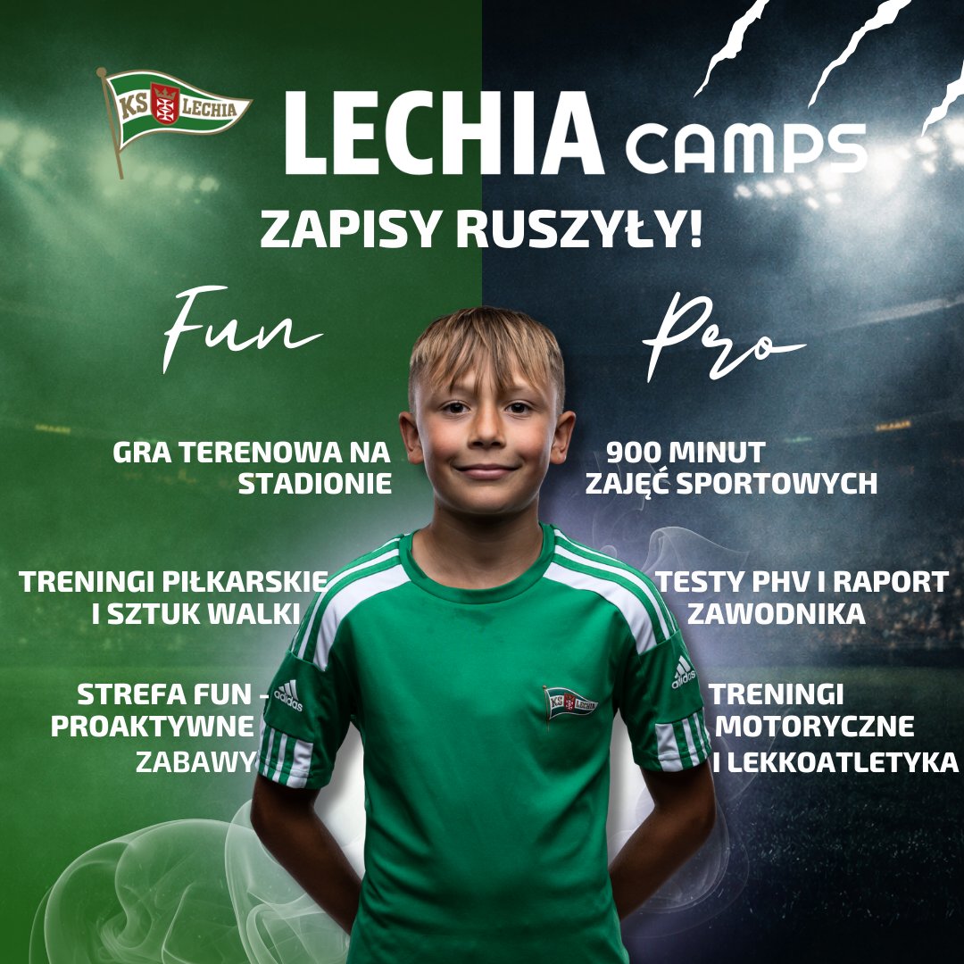 Zapisy na Lechia Camps!

Wybierz swoją ścieżkę:
👉FUN – stadionowa przygoda, gry terenowe na Polsat Plus Arenie, treningi połączone z zabawą,
👉 PRO – profesjonalny mikrocykl treningowy z testami PHV i raportem zawodnika.

akademia.lechia.pl/lechia-camps-2…