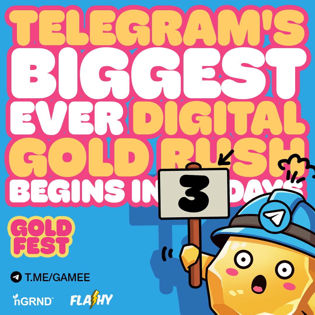 💥 Gold Fest starts in 3 days.

Who's ready? 👀

🎮 t.me/gamee