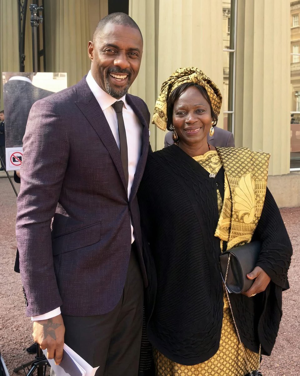 FabsTola's tweet image. Idris Elba and his Ghanaian mum ❤️