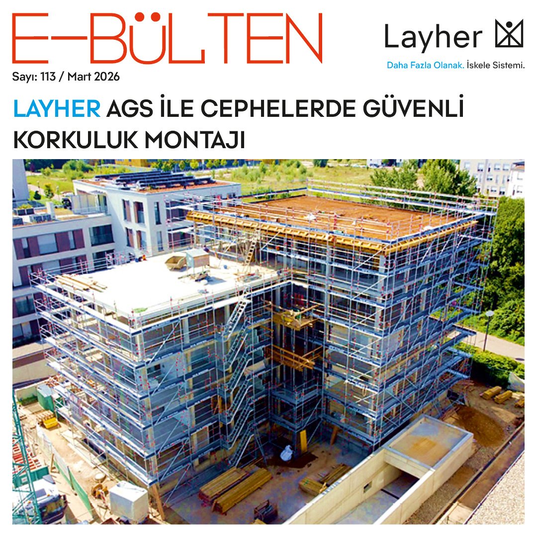 LayherTurkiye's tweet photo. E-BÜLTEN / MART 2026
AGS İLE CEPHELERDE GÜVENLİ KORKULUK MONTAJI
https://t.co/1gP9kLVItn
#Layher #layherscaffolding #LayherTürkiye #iskelesistemleri #sahnesistemleri #eventsystems #ebülten #dahafazlaolanak #morepossibilities https://t.co/h7R3BgUOWh