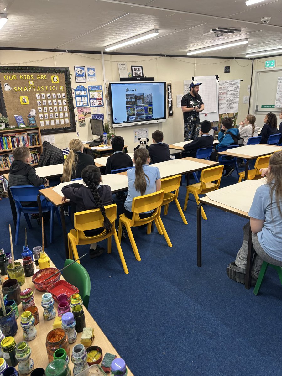 We are extremely lucky to have&nbsp; @theburleybanksy in school working with Year 6 today on our topic, &ldquo;Spread love, not hate.&rdquo; Image
