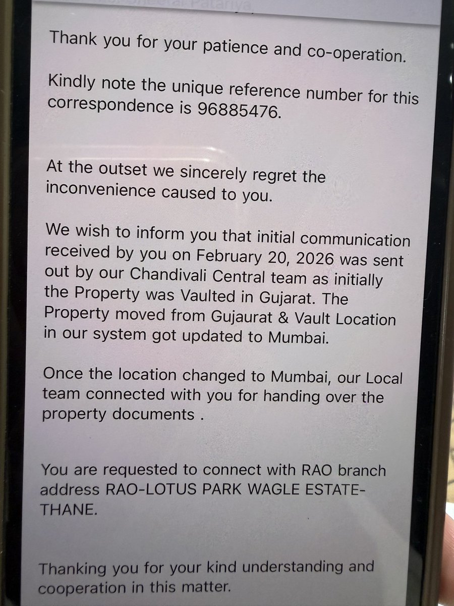 IamAyadi's tweet photo. @HDFCBank_Cares @HDFC_Bank @HomeLoansByHDFC @RBI as on date not received resolution ! On 23rd March received mail as per SS that is totally illogical ! Document vaulted in THANE only since day 1 then how moved from GUJARAT ! 

BEFORE DOING BUSINESS WITH HDFC please think 2 time https://t.co/LmyifGXSVR