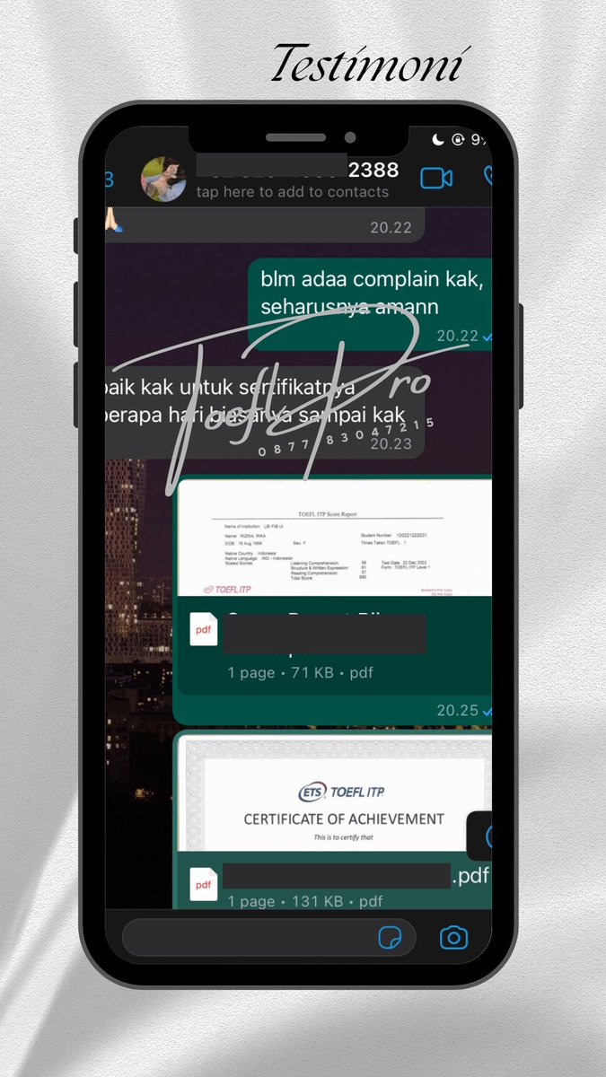 OPEN SLOT JOKI MARET, Sertifikat langsung jadi GARANSI SCORE, SERTIFIKAT ASLI, LOLOS UV, PROSES 1x24 JAM

✔️ TOEFL ITP ETS
✔️ TOEFL Prediction 
✔️ TOEFL Kampus Negeri/Swasta
✔️ TOEFL iBT
✔️ IELTS
✔️ TOEP PLTI &amp; PTE
✔️ TPA Bappenas

fastresp💌 bit.ly/ToeflPro