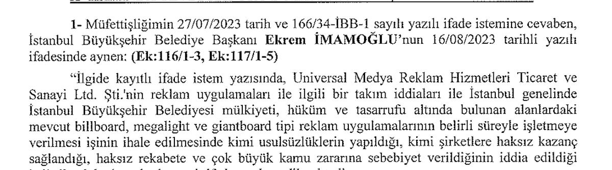 Zeynel bey bir hukukçu babanın hukukçu oğlu olarak size inanan insanları manipüle etmeyin. Aralık 2024 değil, 15 Eylül 2021 ve 17 Eylül 2021 tarihli ve 2021/14992 sayılı soruşturmayla başlayan, Ekrem İmamoğlu'nun 16 ağustos 2023 tarihinde yazılı ifade verdiği bir süreç. Yani
