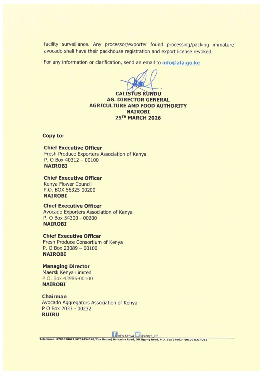 Agriculture and Food Authority- Kenya tweet media