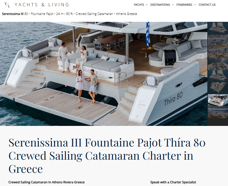 yachtsandliving's tweet photo. Serenissima III 80 • Fountaine Pajot • 24 m / 80 ft • Crewed Sailing Catamaran • Athens Greece 
by Yachts &amp; Living for Crewed Sailing Catamaran In Athens Riviera Greece
#Yachts #Catamaran #Summervacation #Crewedyacht #Greece
https://t.co/xpCqyVyrB3 https://t.co/uGrSpSXQ6b