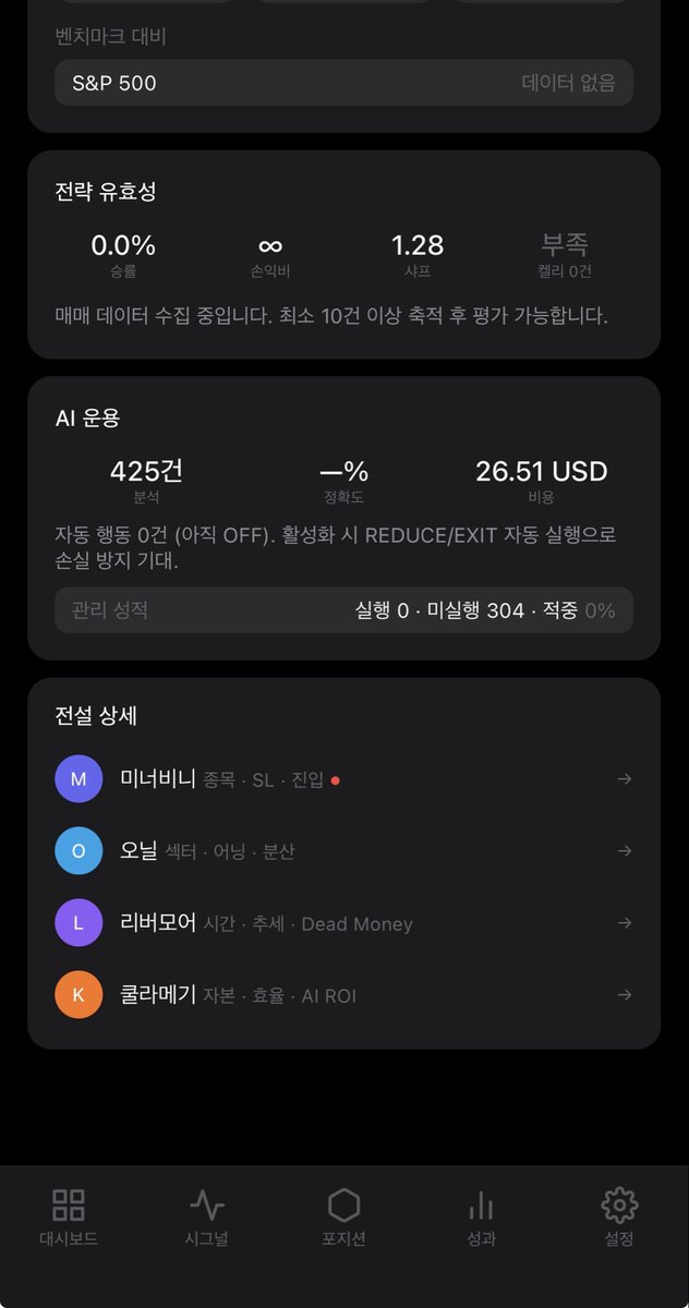 danjang1205's tweet image. 🤖다시 쓰는 자동매매 일지 -SIS 1일차

SIS(Signal Intelligence System)을 완성하고 이틀전 처음 돌렸습니다. 

기존의 지표 기반의 자동매매에 AI를 좀 더 지식기반으로 운영하고 싶은 욕심이 생겼습니다. 

지표견 지표 시그널을 기반으로 매수/매도를 하는 것을 베이스로 큰 변화를 줬습니다.