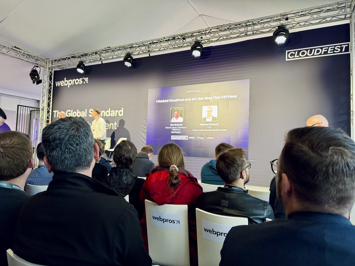 noezDE's tweet photo. 🚀 CloudFest 2026
„I Hacked CloudFest and All I Got Was This VIP Pass“ – spannender Vortrag und starke Einblicke vor Ort. https://t.co/eazfEe3gtw