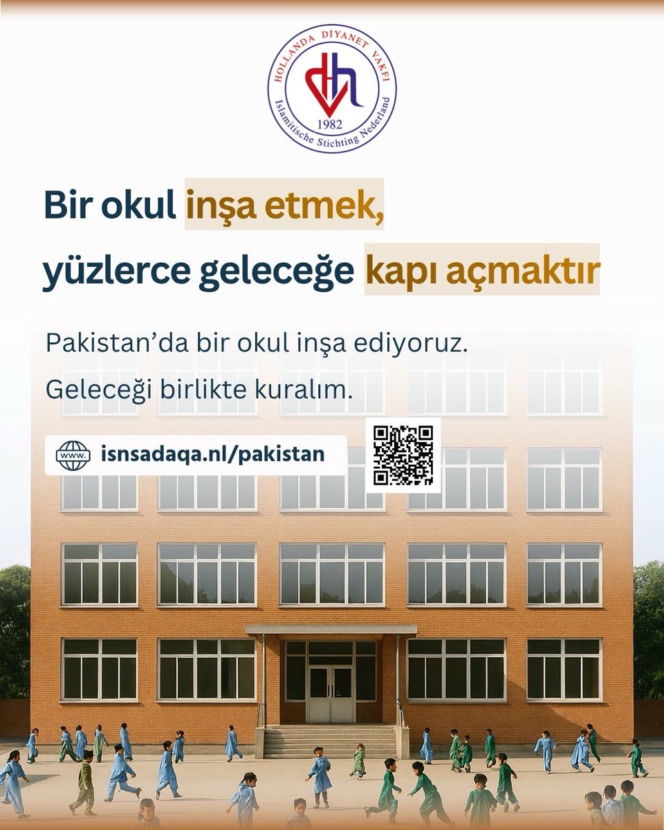 hdvhollanda's tweet photo. Pakistan’da bir okul inşa etmek, yüzlerce çocuğun geleceğine umut olmaktır.

Hollanda Diyanet Vakfı olarak Karaçi’de ortaokul ve lise seviyesinde bir okul inşa ediyoruz. 14 Haziran 2022’de yaşanan sel felaketinden etkilenen çocukların eğitimine katkı sunmak için başlatılan bu projede, siz de yerinizi alabilirsiniz.

Bir tuğla da sizden olsun.
Gelin, geleceği birlikte inşa edelim.

Bağış için:
https://t.co/rhIXUdR0QM

#hdv #diyanet #hollanda