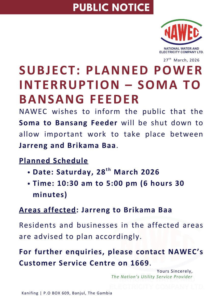 National Water and Electricity Company Limited tweet media