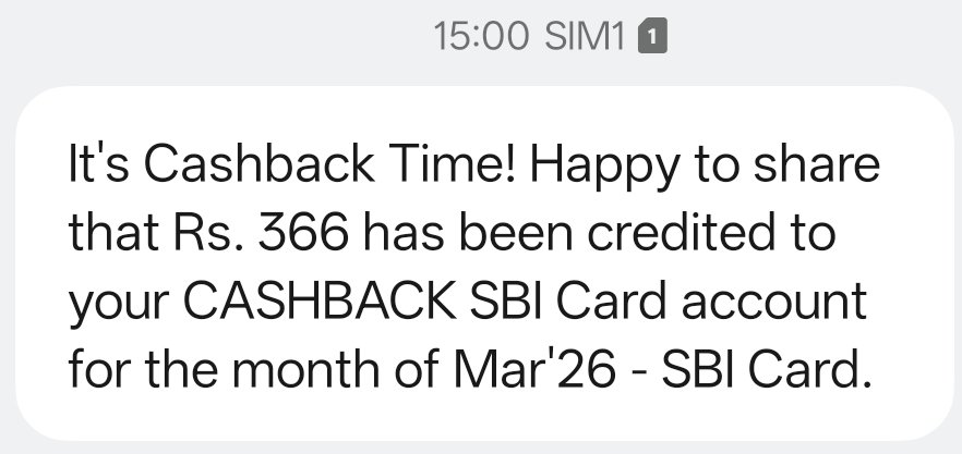 Rajeshdewangan7's tweet photo. Hey @SBICard_Connect

Your SBI Cashback Credit Card promises 5% cashback on online spends, but I booked a flight ticket worth ₹12,063 and received only ₹366 cashback (~3%).

Can you please clarify why full 5% cashback was not credited?

#SBICard #CashbackIssue #CustomerSupport https://t.co/a89n2qPUcM
