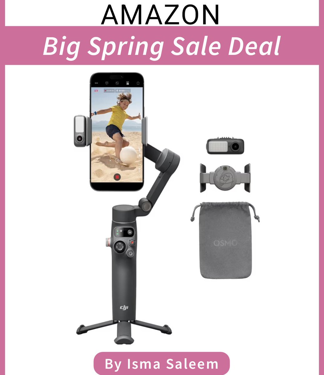 ismasaleemstyle's tweet photo. 🔥 23% Off 🔥
DJI Osmo Mobile 7P Gimbal Stabilizer for iPhone, Android, Built-in Extension Rod & Tripod
#bigspringsale #tripod
#AmazonSale #amazondeals #amazonfinds #founditonamazon #deals #dealsalert #gimbal #iphone #android
#ad @amazon
Shop here
https://t.co/lH5c7BtNVd https://t.co/GFucXpokW5