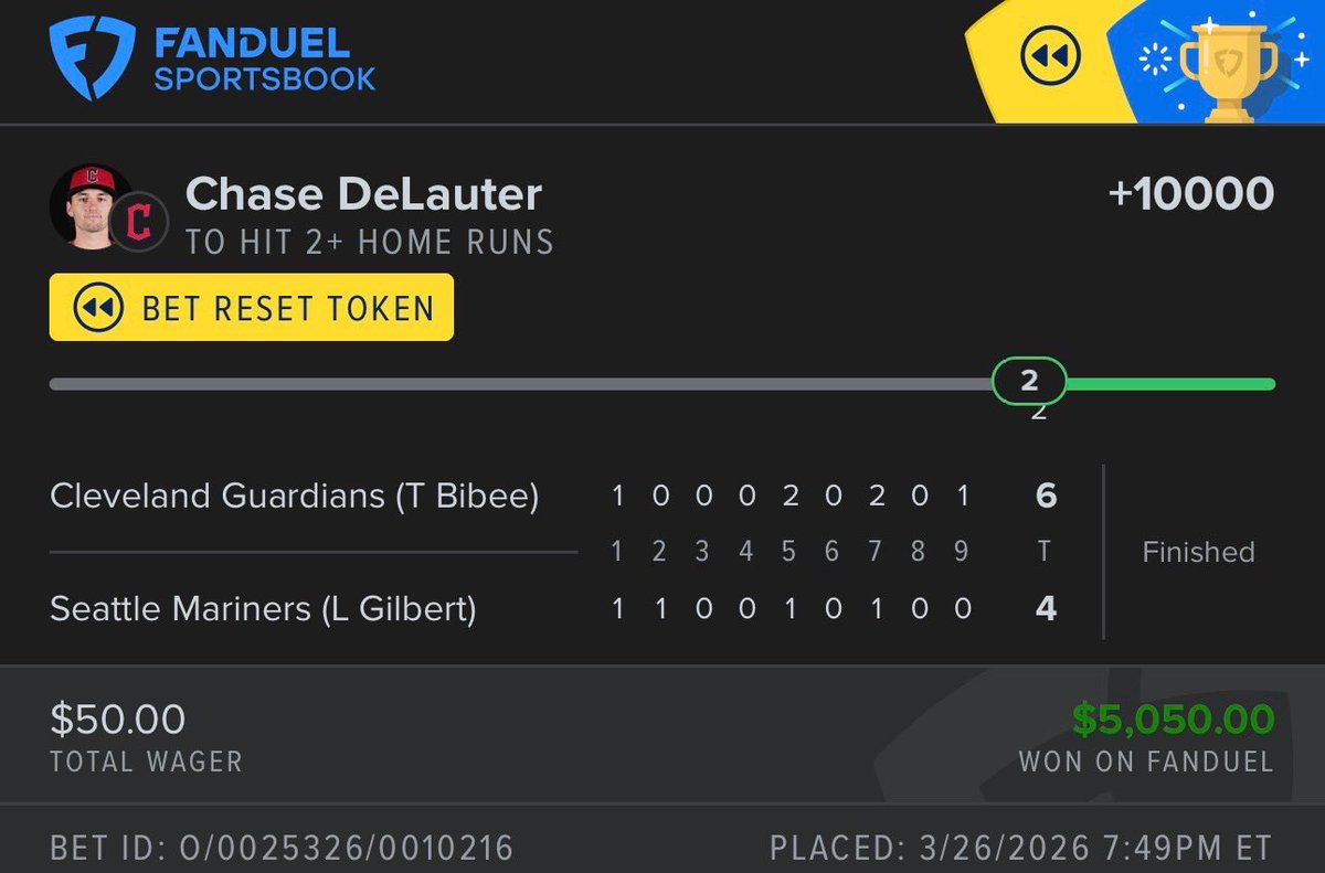 jakefromthebean's tweet photo. @ParlayPiecesAI @MLBHR @BetMGM I woke up and realized it hit https://t.co/1nORHqz8Xf