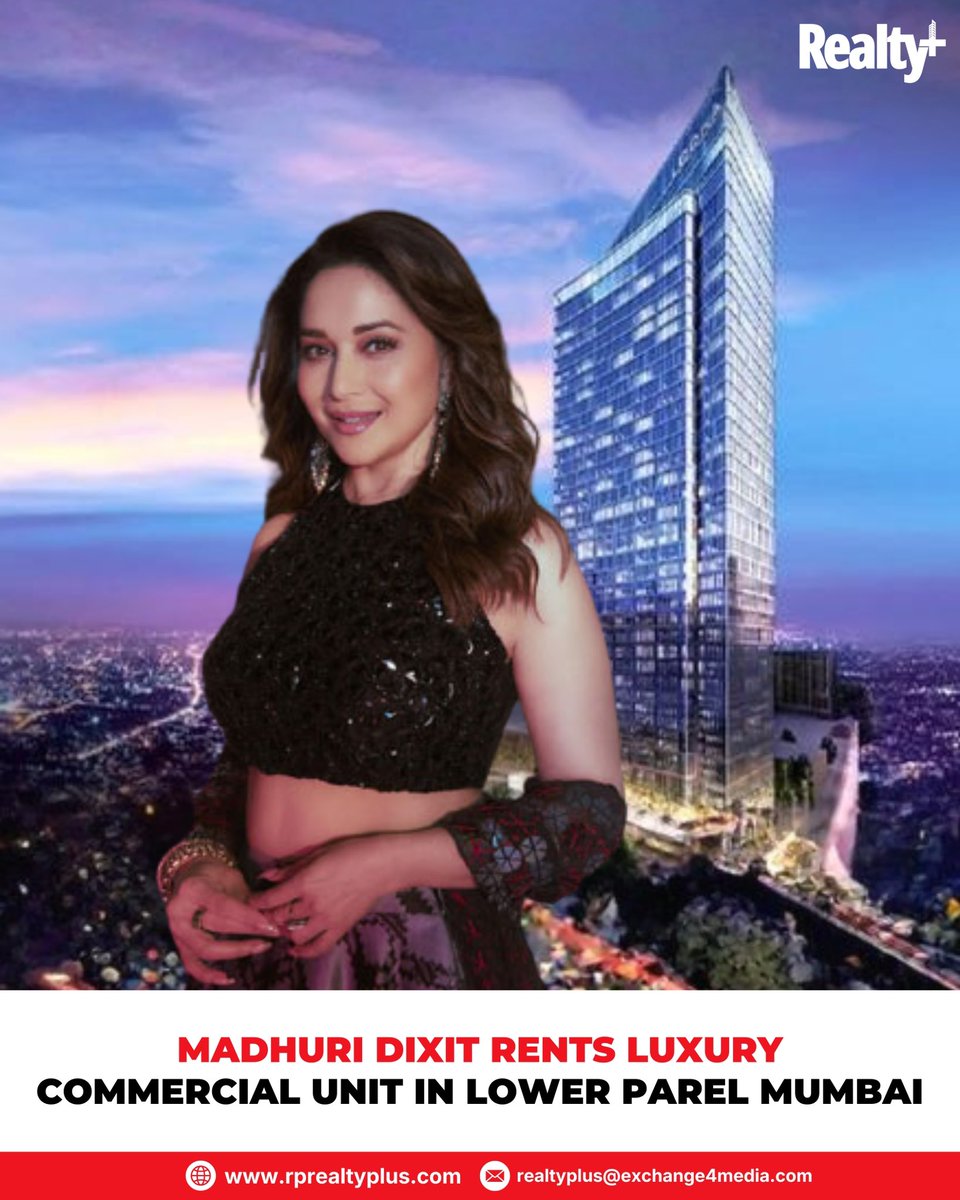 RPRealtyPlus's tweet image. Madhuri Dixit leases a premium commercial space in Lower Parel for ₹2.81 Cr over 5 years !

Celebrity moves are driving Mumbai’s luxury office market, will this trend continue?

Read more: rprealtyplus.com/article/madhur…

#MumbaiRealEstate #CommercialProperty