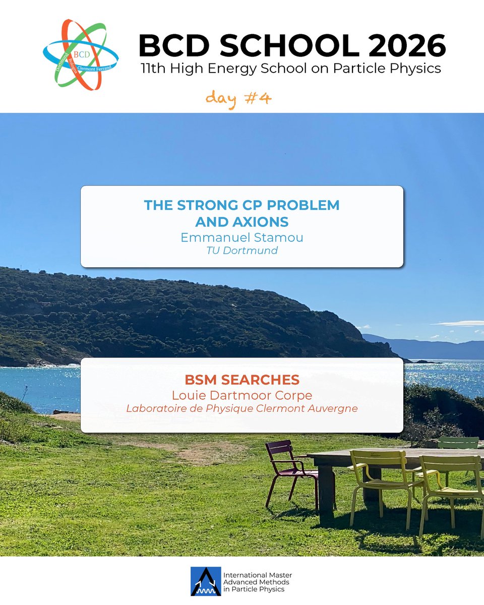 imapp_in's tweet photo. BCD School 2026 🏝️ day #4
Prof. Emmanuel Stamou from @TU_Dortmund proposed “𝑇ℎ𝑒 𝑠𝑡𝑟𝑜𝑛𝑔 𝐶𝑃 𝑝𝑟𝑜𝑏𝑙𝑒𝑚 𝑎𝑛𝑑 #𝐴𝑥𝑖𝑜𝑛𝑠 ”. Then, a 𝑝𝑜𝑠𝑡𝑎𝑙 𝑐𝑎𝑟𝑑 from Rencontres de Moriond and “𝐵𝑒𝑦𝑜𝑛𝑑 𝑆𝑡𝑎𝑛𝑑𝑎𝑟𝑑 𝑀𝑜𝑑𝑒𝑙 𝑠𝑒𝑎𝑟𝑐ℎ𝑒𝑠” by Dr. @LouieCorpe https://t.co/NBChUMNA5g