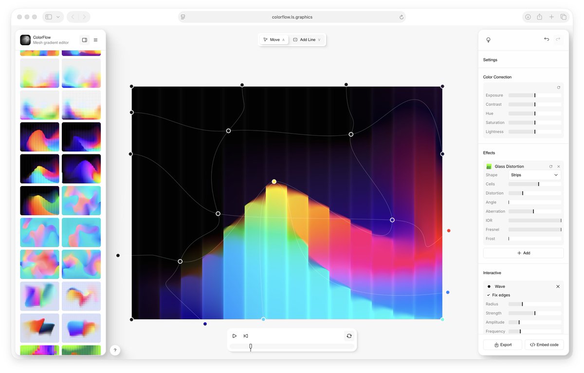 farhanmakes's tweet photo. Stumbled on this gradient maker tool while building my first Framer template. You can even animate the gradients. Pretty cool. 

https://t.co/k2BVpqmvX8 https://t.co/jD1VqcLZYA