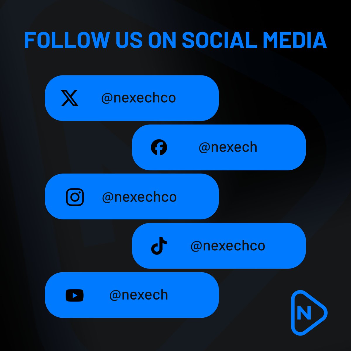 nexechco's tweet photo. Stay up to date with the latest announcements, news, exclusive offers, and much more by following us on our social media channels. Be a part of the Nexech community and let’s build the future of technology together! https://t.co/k2rHmOyCwf