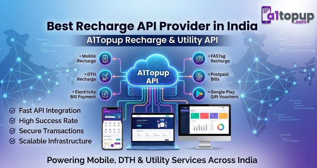 A1topupServices's tweet photo. π Best Recharge API Provider in India
Power your business with A1Topup Recharge & Utility API β fast, secure, and built for scale.
π Scalable Infrastructure
Build, grow, and scale your recharge platform with confidence.
#RechargeAPI #A1Topup #FintechIndia #APIIntegration https://t.co/X6XFQWn53c