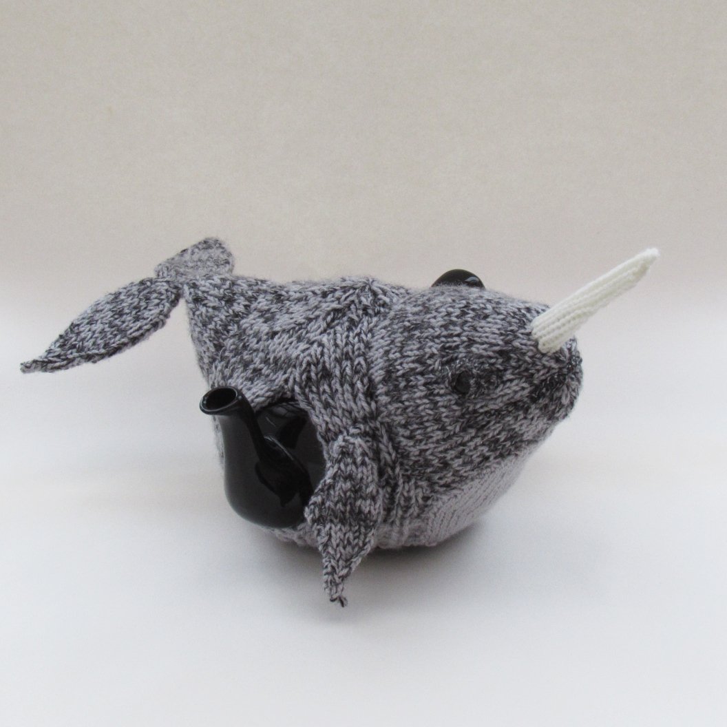 TeaCosyFolk's tweet photo. The Narwhal Tea Cosy is a fun ocean‑themed knit — flippers, tail and that brilliant tusk. https://t.co/rmLsrfhn7I #Knitting #KnittingPattern #KnittersOfX #Knitters #Crafts #TeaCosyFolk #TeaCosy #Narwhal #sealife #Oceanography #whales #tealover #oceanlover https://t.co/0Z6Jjek8e0