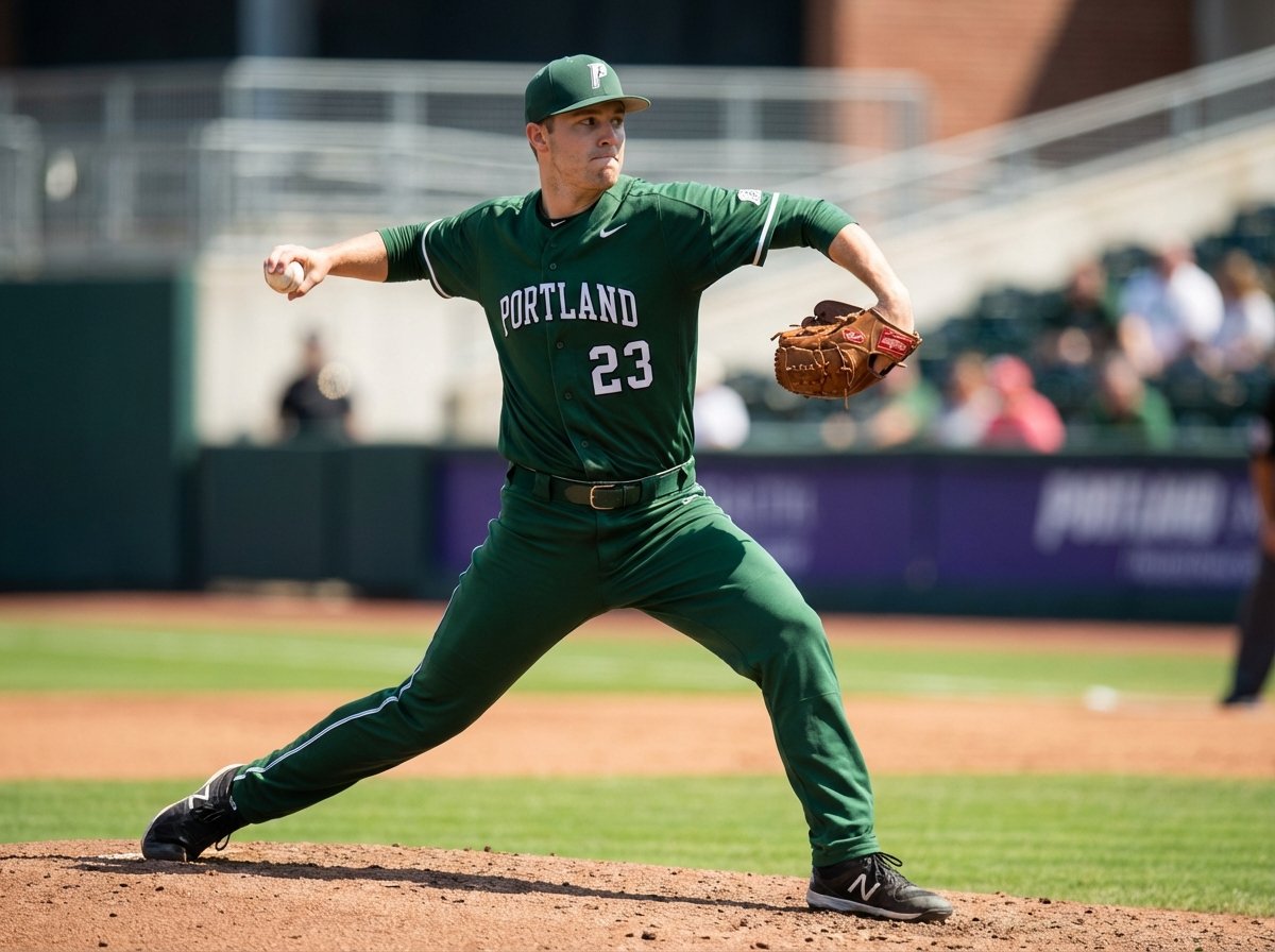 Portland__Stags's tweet image. Stags grind out a 4–1 win in 12 innings. Matt McClendon was outstanding, firing 9 innings of 1‑run, 3‑hit ball with 5 K, keeping Portland in it until the bullpen and bats broke through. He’s now tied for 2nd in the AL in innings pitched (48.2). The Stags move to 18–12. #eMLB