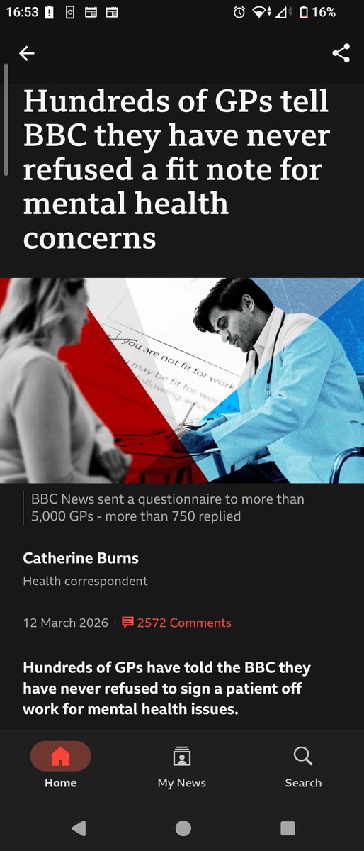 FictionarySite's tweet photo. @simonmccarthy4 @54JohnBull BBC News - Hundreds of GPs tell BBC they have never refused a fit note for mental health concerns - BBC News
https://t.co/6GEQZn9SmM https://t.co/etfRAzyCER