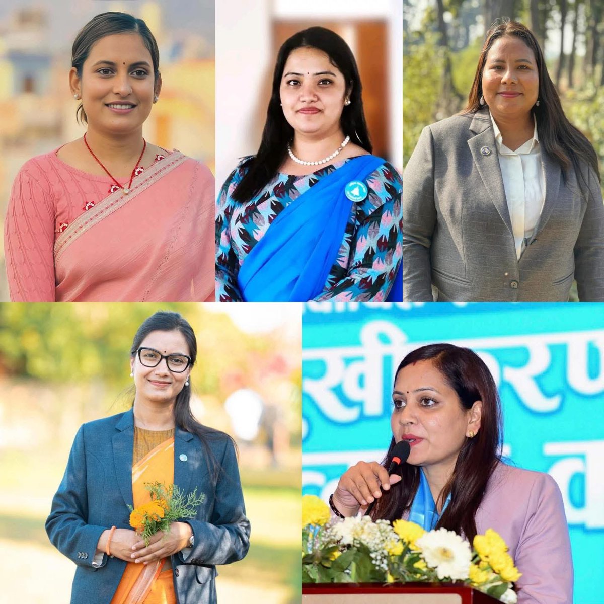 5 female ministers in the new government. 

1. Sobita Gautam
2. Pratibha Rawal
3. Nisha Meheta
4. Sita Badi
5. Geeta Chaudhary