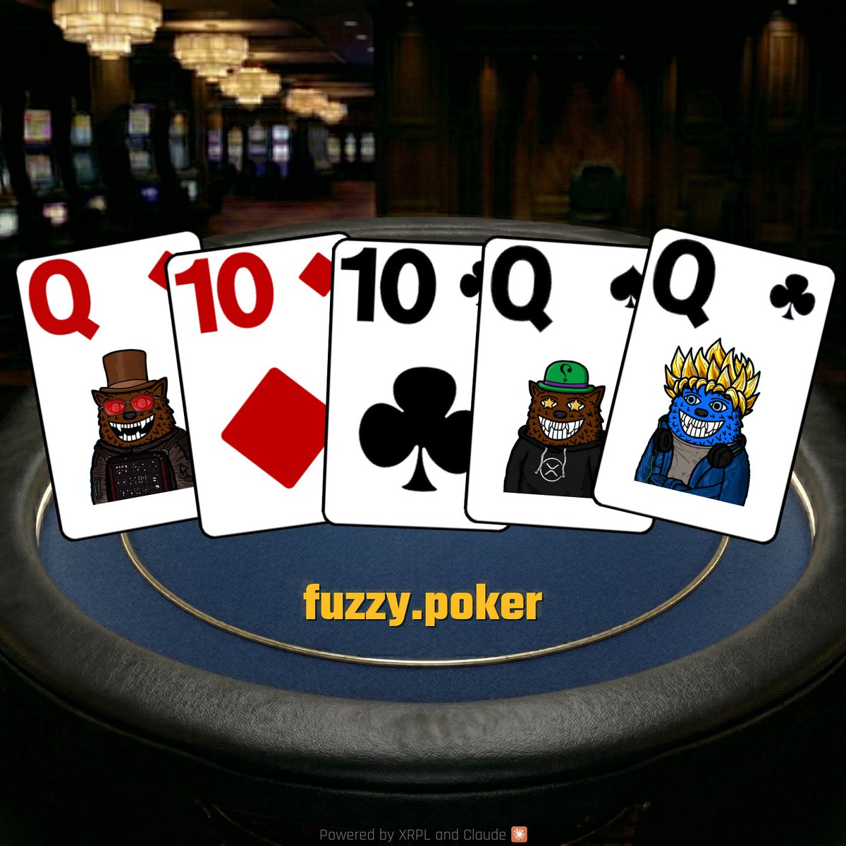 fuzzypoker's tweet photo. Full House! Packed house tonight! 🎰 #FuzzyPoker #XRPL #Crypto #Poker #Web3 #NFT #GameFi #DeFi https://t.co/efTIlMskow

@fuzzy_xrp, I sent you a DM about https://t.co/JAYo4dlz34 ... https://t.co/tIGN1nTHs3