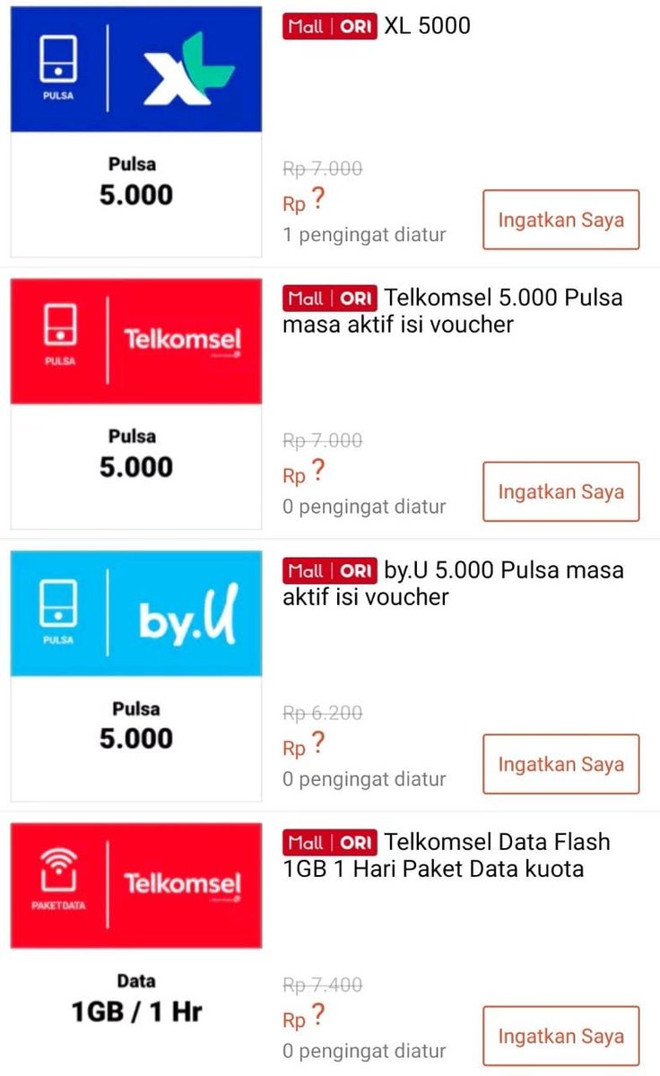 Racun_Promo_'s tweet photo. Flash Sale Pulsa E-Voucher Rp1
⏰ 18:00
* Stok 75/Produk
https://t.co/RORltPfCfK
#Diskonpulsa #zonauang #FlashSale #PencariPromo #RacunPromo https://t.co/kriRx3XNTV