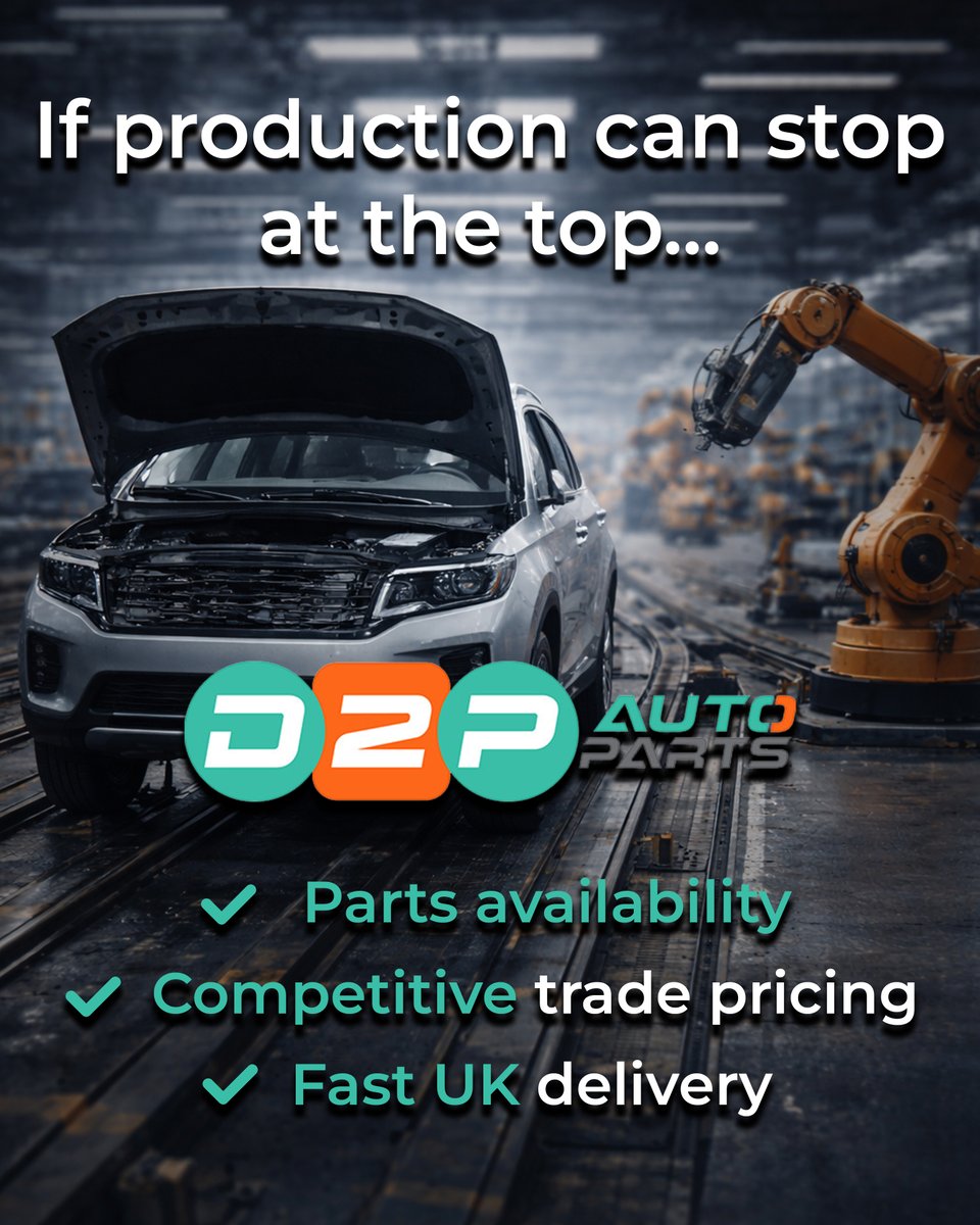 D2Pautoparts's tweet image. Production isn’t slowing down… it’s stopping.
Because of parts shortages.
Across the UK automotive industry, supply chain issues are causing delays, longer lead times, and lost revenue.
Availability isn’t optional anymore — it’s a competitive advantage.
#UKAutomotive  #AutoParts