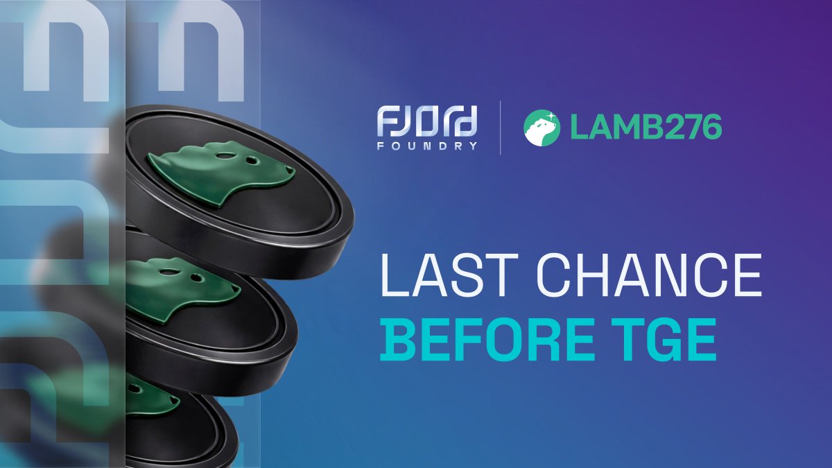 2 hours left. That’s it.

$LAMB LBP on Fjord is closing.

Price locking soon.

TGE on March 30.

Miss this, and you’re buying from someone else.

app.fjordfoundry.com/token-sales/0x…