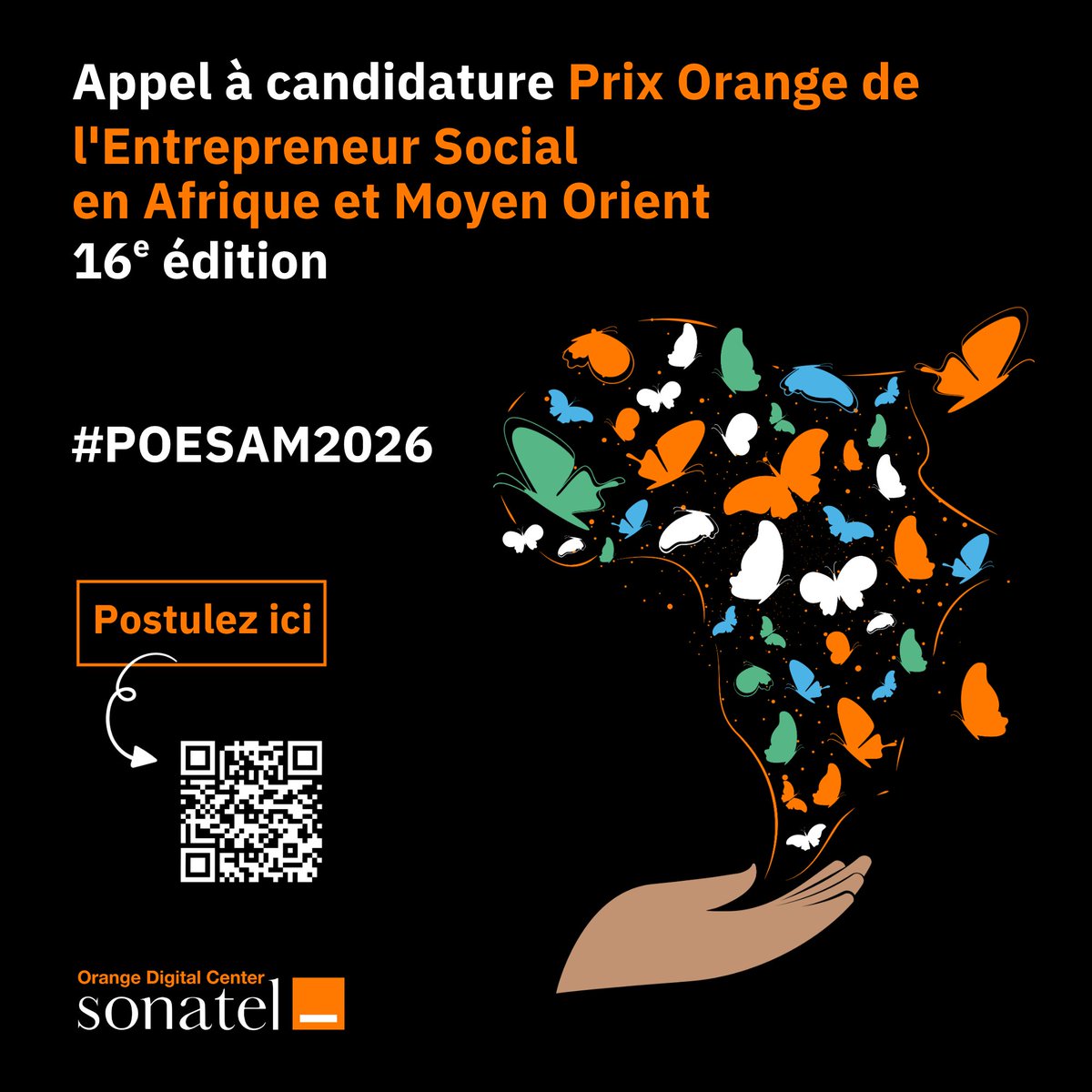 ODCSenegal's tweet image. C’est parti pour la 16ᵉ édition du POESAM Prix Orange de l’Entrepreneur Social en Afrique et Moyen-Orient ! Vous avez une startup innovante à impact ? C’est le moment de passer à l’action.  👉 Inscrivez-vous ici : poesam.orange.com 
#POESAM 
#ODC 
#OrangeDigitalCenter