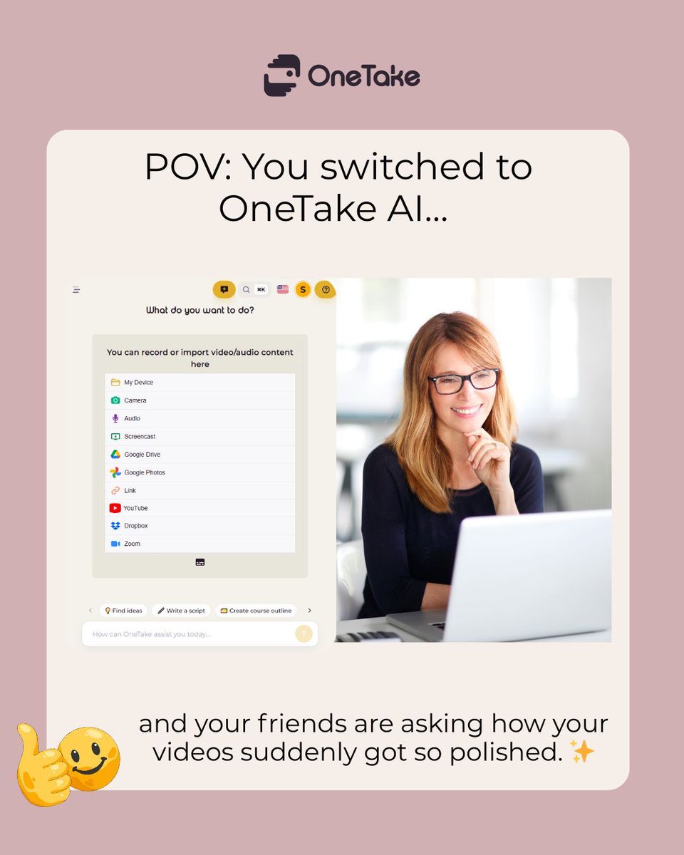 OneTake AI tweet media