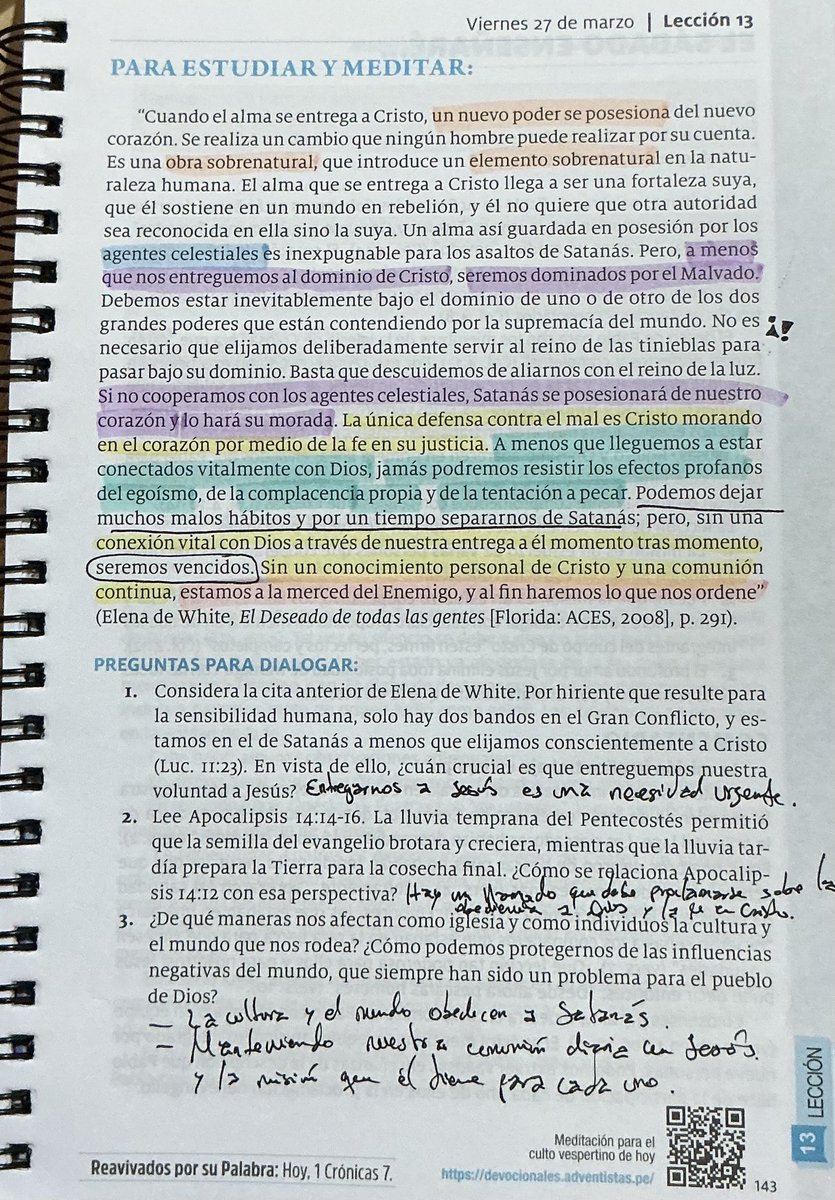 ¿Qué lecciones te dejó la lección de este trimestre?

#LesAdv #PrimeroDios