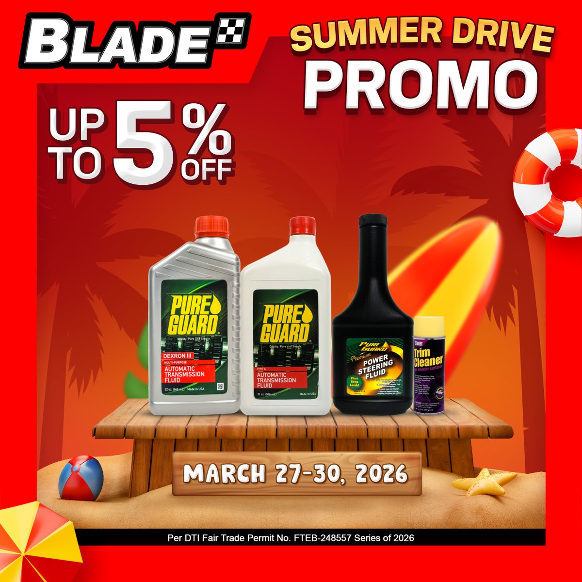BladeAutoCenter's tweet image. IT’S ON! SUMMER DRIVE PROMO is LIVE! 🤩
Score big savings on selected items starting today 💥
Upgrade your ride and start your summer right.

📅 March 27–30, 2026
Shop now at Blade!

#BladeAutoCenter #BladePH #ItsBladeItsBetter 
#SummerDrivePromo #SummerWithBlade