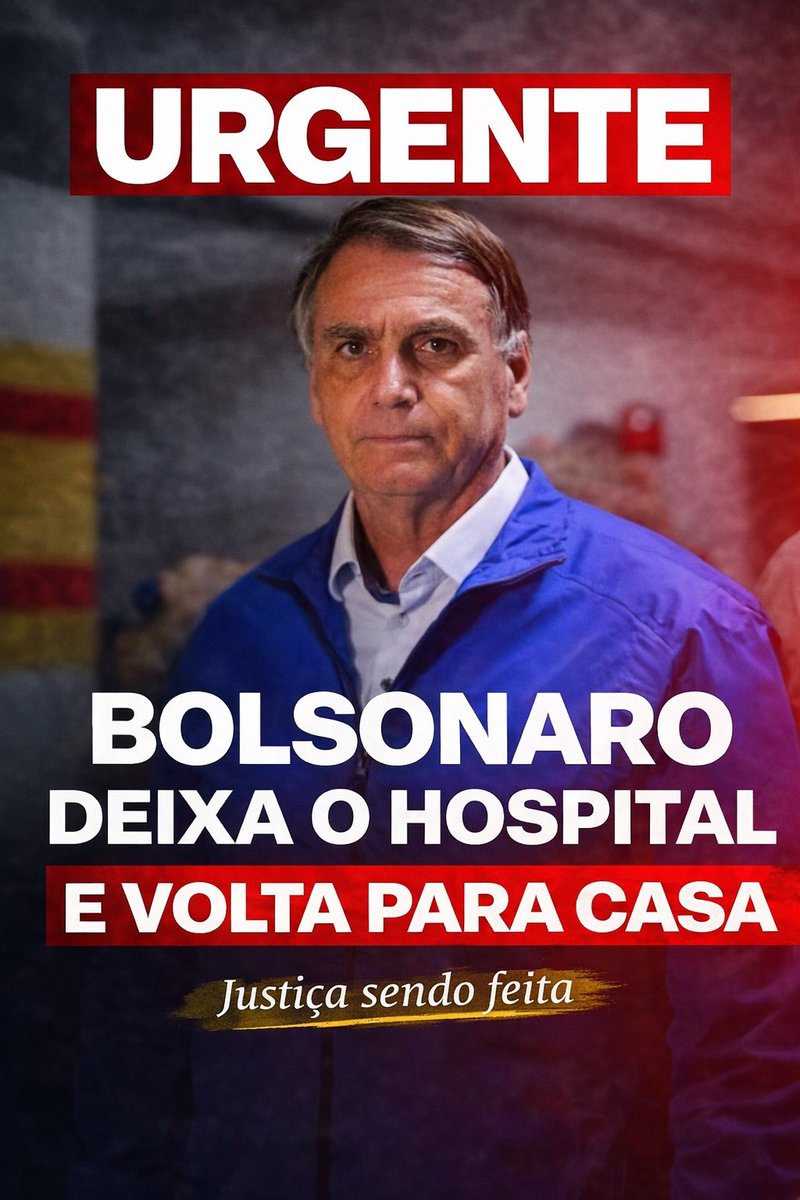 LeandroSorgatto's tweet photo. Bolsonaro deixa o hospital e volta para casa.

Depois de dias que nunca deveriam ter acontecido, fica evidente: saúde não pode ser ignorada por decisão política.

Uma prisão que jamais deveria existir.

Justiça sendo feita. 🇧🇷 https://t.co/nZ9tjiwkvq