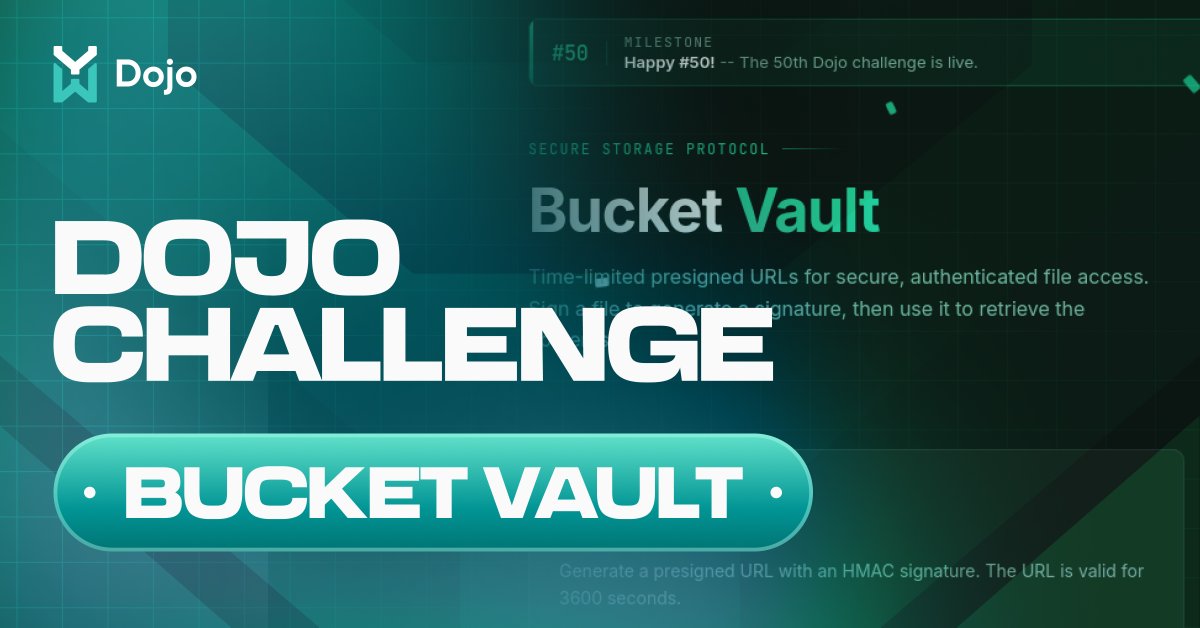 yeswehack's tweet image. Bucket Vault just dropped on Dojo! 🔐

Files are protected using pre-signed URLs and signatures. Your mission is to figure out how to bypass those protections and access what’s hidden inside.

Think you’ve got what it takes? Prove it: dojo-yeswehack.com/challenge-of-t…

#BugBounty #CTF