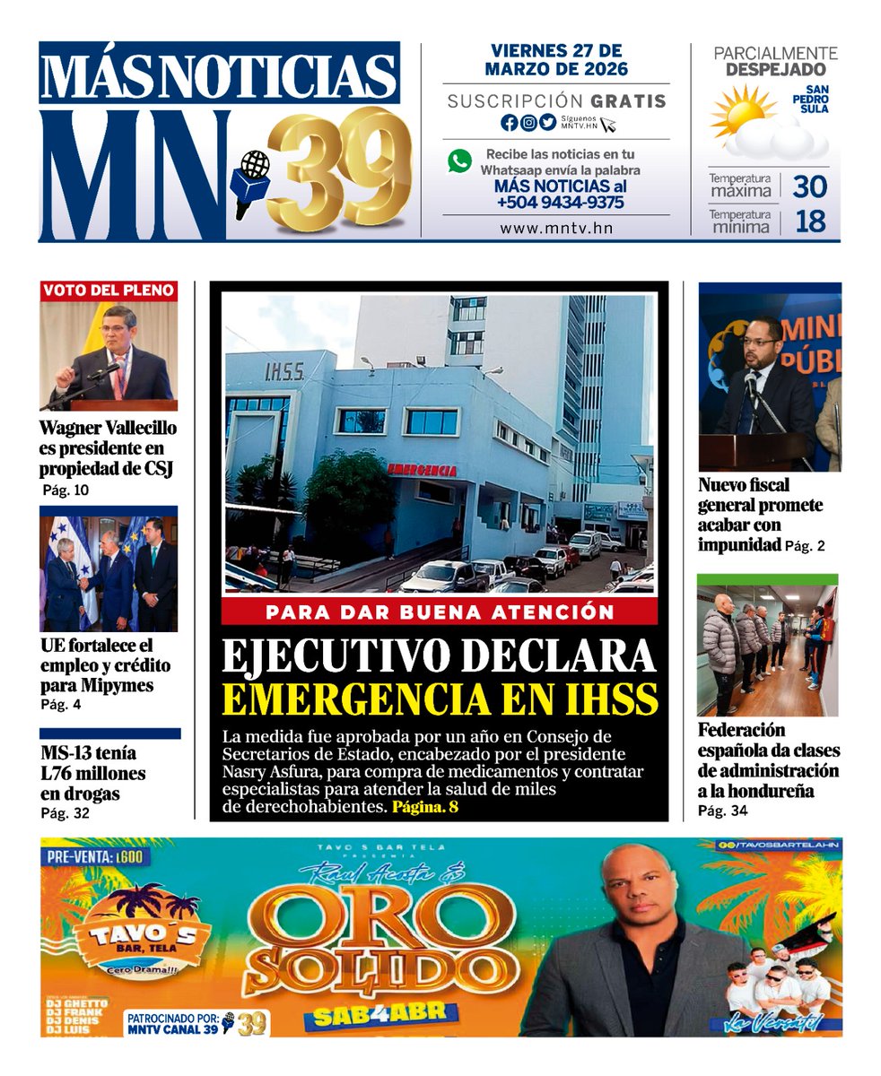 Más Noticias Televisión HN tweet media