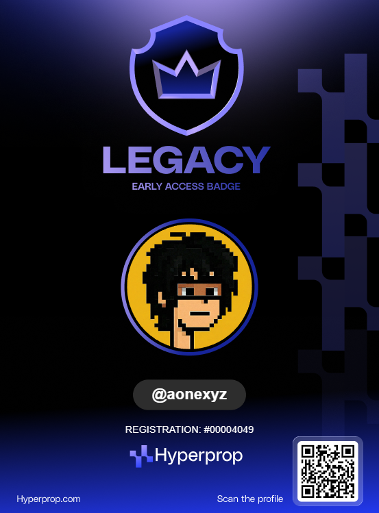 aone_xyz's tweet photo. Claimed my username on @hyperpropcom ⚡️
Early top 5000 users 👀 Don’t miss this!
Register: https://t.co/kgnWAzjLne
Create Your Account
Claim Your Username
Get Legacy Badge
Done
Source:https://t.co/f47U0dFr2j
#Hyperprop #PropLegacy https://t.co/g4XOLQHatY