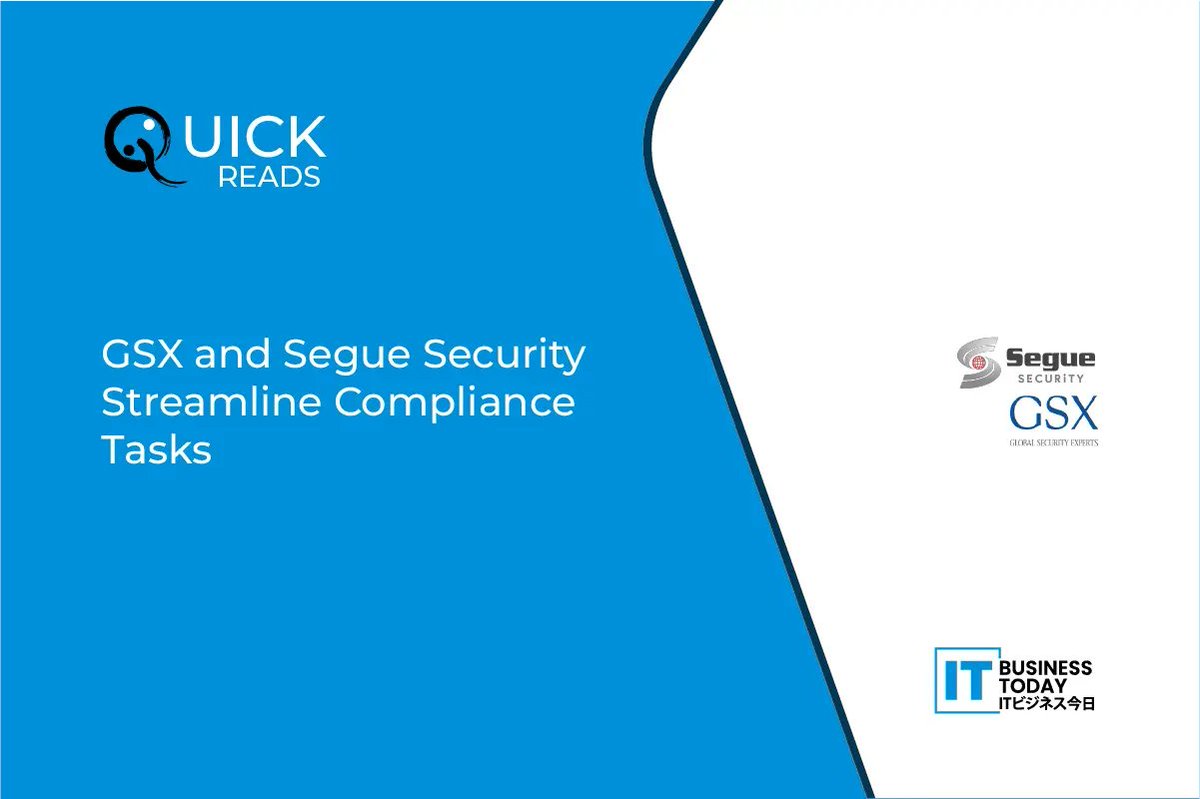 itbusinesstoday's tweet photo. #GSX and #SegueSecurity Streamline Compliance Tasks

𝙍𝙚𝙖𝙙 𝙈𝙤𝙧𝙚: https://t.co/JbhDif4k6u

#cybersecurity #digitaltransformation #EnterpriseSecurity #GlobalSecurityExperts #SegueSecurity https://t.co/RRB1vszUZF