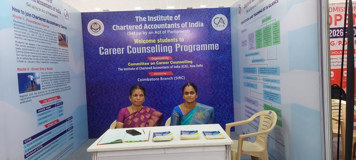 ccc_icai's tweet image. The Career Counselling Committee participated in the Dinamalar Vazhikatti 2026 Career fair held at Codissia Grounds, Coimbatore, from 27th to 29th March 2026, empowering students with valuable career guidance for a brighter future. @arpitkabra25 #CareerGoals #Careerguidance