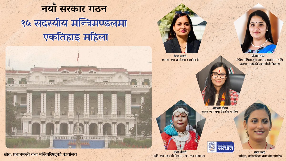 नयाँ सरकार गठन :
१५ सदस्यीय मन्त्रिमण्डलमा एकतिहाइ महिला
#Sandhaann #TheStoryKitchen #Nepal #Nepalgovernment #Ministry #Equality