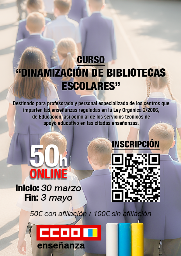 Curso "Dinamización de bibliotecas escolares" | 50 horas

Inicio: 30/3/2026
Fin: 3/05/2026

Matrícula personas afiliadas: 50 €
Matrícula personas no afiliadas: 100 €

📌 Formulario de inscripción: forms.gle/oBXSyCKkfG9d1e…

Visita nuestras redes: linktr.ee/feccoocanarias