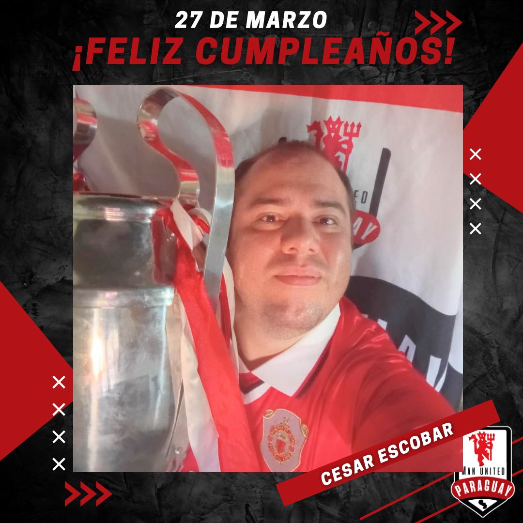 El día de hoy hacemos llegar nuestro cálido saludo a un hombre que se merece todo!
 Feliz Cumpleaños <a href="/daniescobar22/">Cesar Escobar</a>
Uno de nuestros socios fundadores, pilar fundamental de esta peña oficial del Manchester United en Paraguay. Siempre aportando ideas frescas para actividades
#GGMU