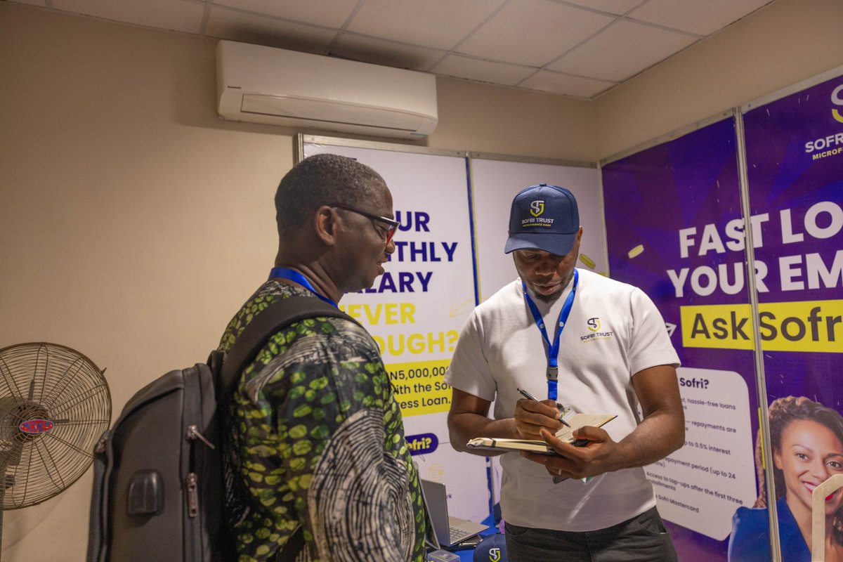 Bank_Sofri's tweet photo. Favourite photos from Day 2 at the Lagos annual CIPM conference ✨
Thank you all for meeting Sofri Trust MFB.
#CIPMASCON2026 #SofriTrustMFB #EmployeeFinancing #HRNigeria #softlifebanking https://t.co/ViHy6ixnYv