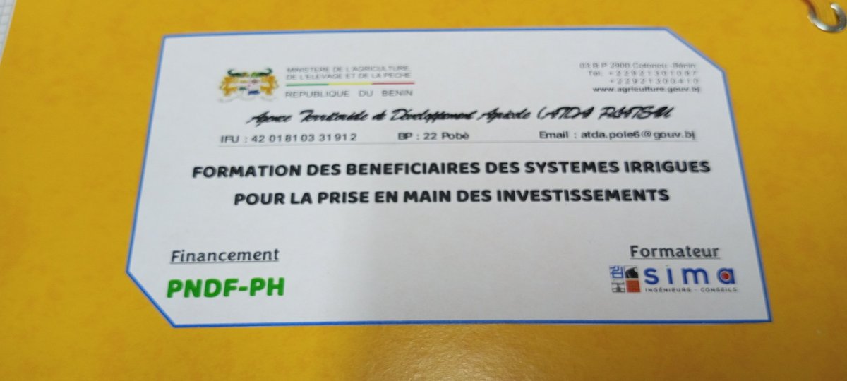 tosgigo's tweet photo. Je participe actuellement à une formation des bénéficiaires des systèmes irrigués pour la prise en main des investissements réalisés par le Programme National de Développement de la Filière Palmier à Huile. https://t.co/X4BtjzZ9CR
